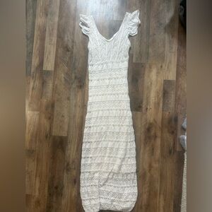 Freshman White Lace Maxi Dress